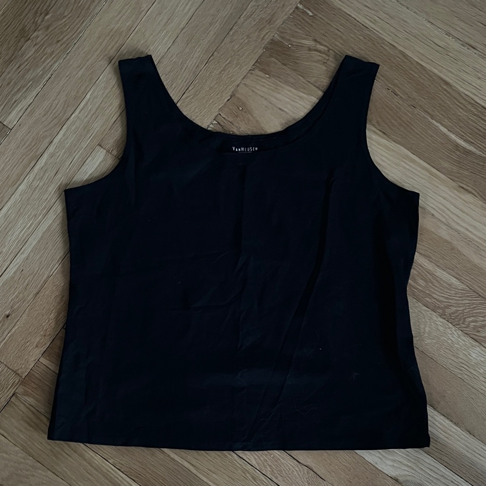 Van Heusen Black Scoop Neck Tank